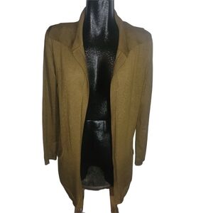 Hayden Park Olive Green Open Front Mid-length Cardigan L